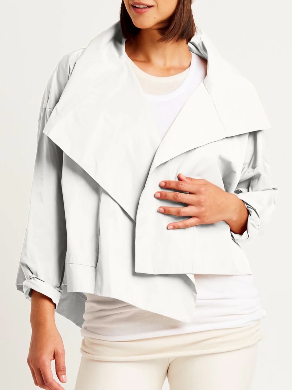 100% Nylon Planet by Lauren G Sold Out Women’s Cropped Asymmetrical Jacket NWT